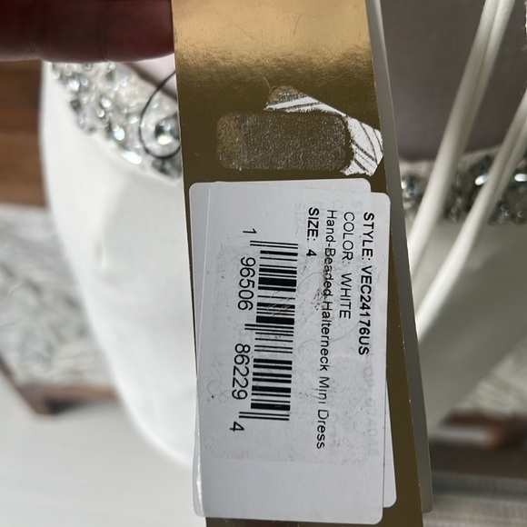 PatBO Revolve Hand-Beaded Halter-Neck Mini Dress Size 4 NWT - Picture 8 of 9